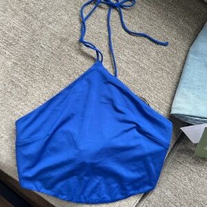 Princess Polly Royal Blue Halter Crop Top